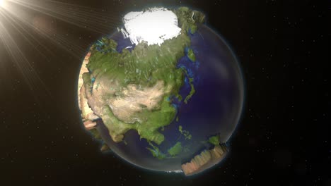 Erde,-Weltraum,-Extrudiert,-Drehender-Globus,-Welt,-Blauer-Marmor,-Satellitenkarte-4k